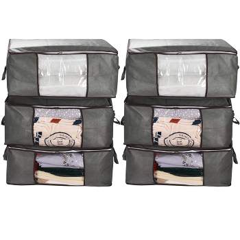 Silvon Storage Organizer for Folded Clothes and Winter Blankets - Gray