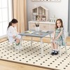 Tangkula 3 Pieces Kids Table & Chairs Set Children Wooden Furniture Set w/ Solid Wood Legs Gray - 4 of 4