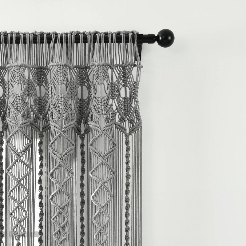 Boho Macrame Textured Cotton Window Curtain Panel - Lush Décor, 3 of 19