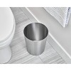 iDESIGN Round Metal Waste Basket The Patton Collection Brushed Stainless Steel: 3.3 Gallon Trash Can for Bathroom - 3 of 4