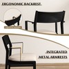 Tangkula Dining Chair w/ Arms Set of 2 Modern Kitchen Chairs & Contoured Backrest Black & Beige - 4 of 4