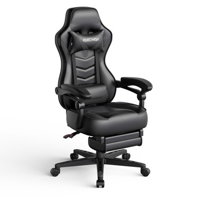 ELECWISH Racing Style High Back Computer Chair with Footrest Headrest and Lumbar Support