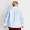 Women's Long Sleeve Oversized Button-Down Shirt - Future Collective Light Blue Striped - image 2 of 3