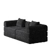GDFStudio Celia Modern 72.4'' 2-Seater Multi-Functional Convertible Chenille Sofa Bed with 2 Cushions and 2 Side Pockets - 4 of 4