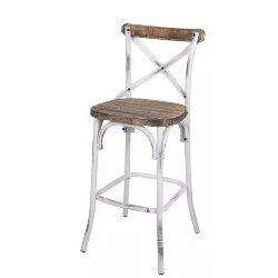 18" Zaire Bar Chair Antique White/Antique Oak - Acme Furniture