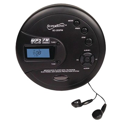 Supersonic Personal MP3/CD Player with FM Radio