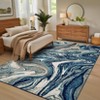 Large Abstract Area Rug 10x13 Machine Washable Rugs For Living Room Stain Resistant Easy Cleaning Throw Carpet With Non-Slip Backing Low Pile Floor - 2 of 4
