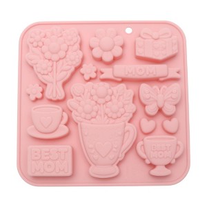 Unique Bargains Chocolate Mould 13-Cavity Mother's Day Candy Mould Hand Wash 5.87"x5.75"x0.63" 1 Pc - 1 of 4
