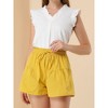 Allegra K Women's Casual Side Pockets Wide Leg Elastic Waisted Cotton Shorts - 2 of 4