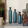 Angel Sar 3 Piece Blue Glaze Vase Set, Tall Ceramic Floor Vases with Copper Neck, 28.34" 24.4" 20.4" H Boho Home Decor - 4 of 4