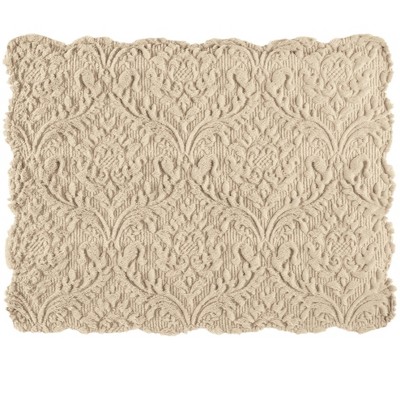 Beige Embroidered Faux Fur Standard/Queen Sham