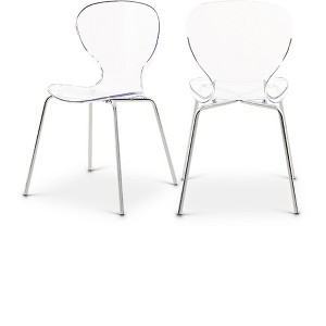 Meridian Furniture,Clarion Chrome Metal Dining Chair, Set of 2 - 1 of 4