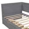 PAGED Twin Size Upholstered Daybed 81" L Modern Wooden Bed Frame with Trundle and 3 Storage Drawers for Bedroom, Living - 4 of 4