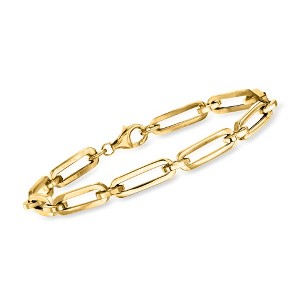 Ross-Simons Italian 14kt Yellow Gold Paper Clip Link Bracelet - 1 of 4