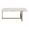 43.5" Champagne Coffee Table with Faux Marble Top and Geometric Metal Base for Living Room - 2 of 4