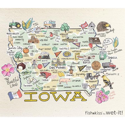 Wet it By Fishkiss State Washcloth - Iowa