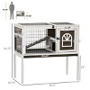 LAOTIES Wooden Rabbit Hutch,Indoor Elevated Bunny Cage with Run,Lockable Doors And Removable Tray - 2 of 4