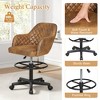 VECELO Drafting Chair with Adjustable Height PU Swivel Stool with Lumbar Support - 4 of 4