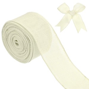 Unique Bargains Burlap Wired Edge Durable Thick Fabric Ribbons for DIY Crafts 1 Pc - 1 of 4
