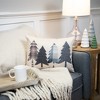 Northlight Pine Tree Silhouettes Christmas Throw Pillow - 15" - Tan - 2 of 4