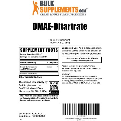 BulkSupplements DMAE-Bitartrate Powder