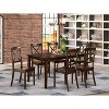 Dining Table and Chair Set - Eclectic Elegance Solid Wood Cappuccino Finish - Kitchen Table Set for 6 - 2 of 4