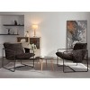 Set of 2 Modern Upholstered Armchairs, Hanging Fabric Lounge Chairs with Metal Legs and Arm Pockets for Living Room or Bedroom – Cuddlewood - 2 of 4