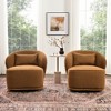 KINWELL Modern Boucle Upholstered 360° Swivel Accent Armchair, Set of 2 - 3 of 4