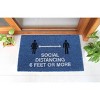 RugSmith White Machine Tufted Social Distancing 6 Feet or more Doormat, 18" x 30" - 2 of 4