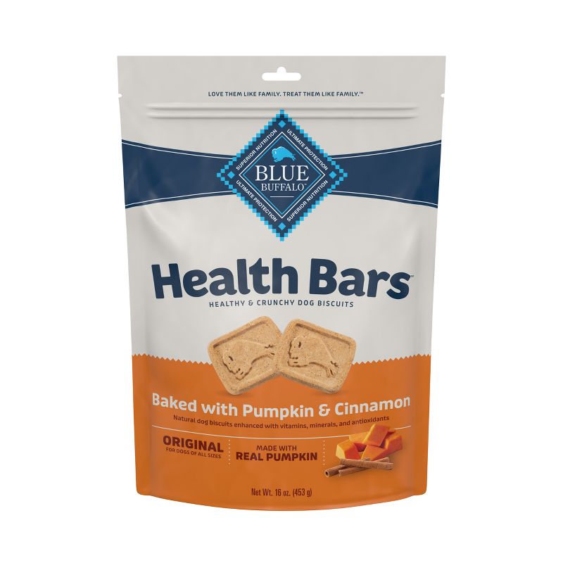 Blue Buffalo Health Bars Natural Crunchy Dog Treats Biscuits Pumpkin &#38; Cinnamon Flavor - 16oz, 1 of 6