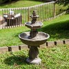 Sunnydaze 35"H Electric Fiberglass 3-Tier Birds' Delight Outdoor Bird Bath Water Fountain - 2 of 4