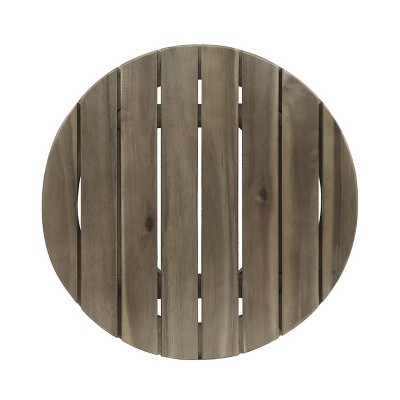 Gertrude 16" Gray Acacia Wood Outdoor Side Table