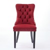 Velvet Tufted Dining Chairs with Nailhead Trim, 2-Piece Upholstered Solid Wood Chair Set for Dining Room-The Pop Home - 4 of 4
