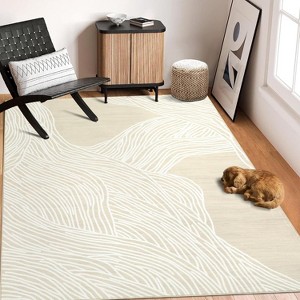 Modern Abstract Runner & Area Rug, Artistic Design, Non-Slip, Soft Low Pile for Entryway, Kitchen, Laundry - 1 of 4
