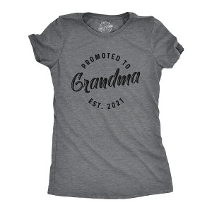 Womens Promoted To Grandma 2023 and 2022 T Shirt Funny New Baby Family Grandmother Tee - Crazy Dog Women's T Shirt - 1 of 4