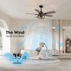 Siljoy 46-in Rustic Cage Ceiling Fan with Walnut or Black Color Blades Ceiling Fan With Lights- Remote Included ( 5-Blade Bulb not included) - 4 of 4