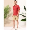 Lars Amadeus Men's Summer Striped Shirts Short Sleeves Button Down Beach Color Block Shirt - 4 of 4