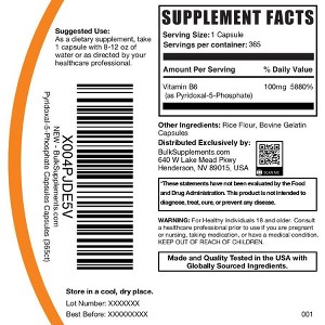 BulkSuppelements Pyridoxal-5-Phosphate (P5P) Capsules - 1 of 4