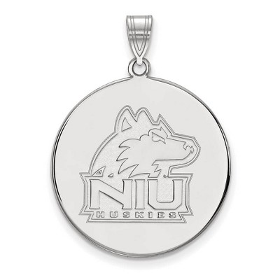 Black Bow Jewelry 14k White Gold Northern Illinois Huskies NCAA Extra Large Pendant