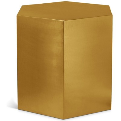 Meridian Furniture,Hexagon Brushed Gold End Table