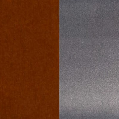 Cherry and Silver Cross Back Metal Side Chair