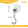Unique Bargains Steel Adjustable Hanging Bag Desk Mount Utility Rabbit J Hooks 2 Pcs - 2 of 4