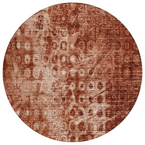 Orange Ikat Washable Indoor Outdoor Area Rug - 1 of 4