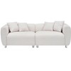 ModernLuxe Oversized Loveseat Sofa Teddy Upholstered Sofa with 4 Pillows, White/Black/Yellow - 4 of 4