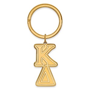 Black Bow Jewelry 14k Yellow Gold Plated Sterling Silver Kappa Delta Greek Life Key Chain - 1 of 3