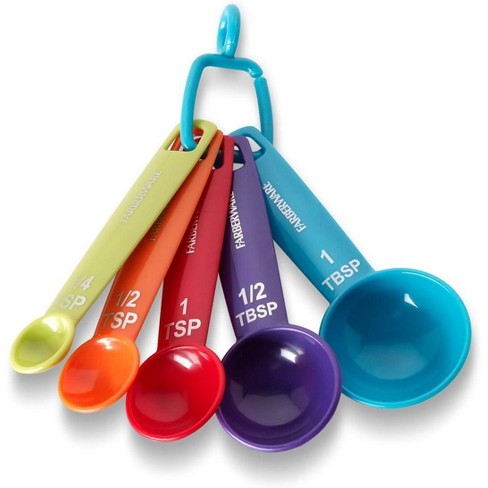 Handy Housewares 5 Piece Colorful Plastic Nesting Measuring Spoon