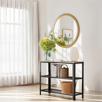 40" Industrial Console Table, 3 Tier Entryway Table With Storage Shelf, Narrow Sofa Table For Living Room, Hallway, Entrance Hall, Corridor, Bedroom