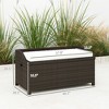 Outdoor Wicker Storage Bench with Storage & Cushion - 3 of 4