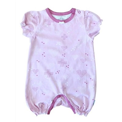 Girl ' Heart Printed Jersey Romper - Copenhagen Delights