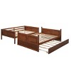Solid Wood Full Over Full Bunk Bed with Twin Trundle & Safety Rails, Convertible to Two Beds-3irtyhousy - 3 of 4